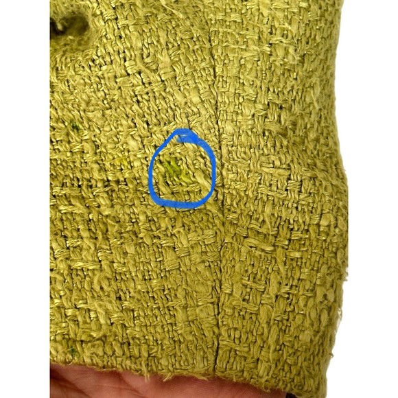 Talbots Vintage apple Green Textured Blazer Jacket Size 4 Petite Italian fabric - Picture 9 of 11